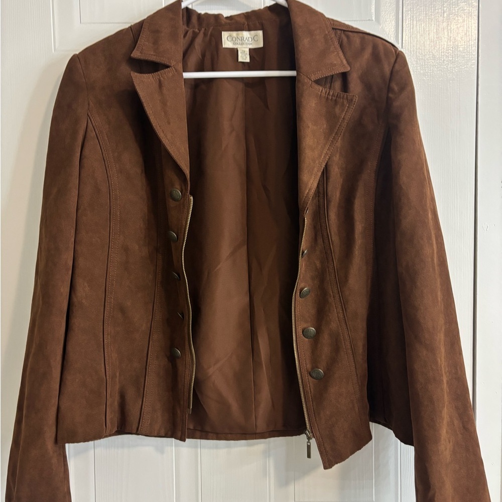 Elegant Brown Suede Blazer